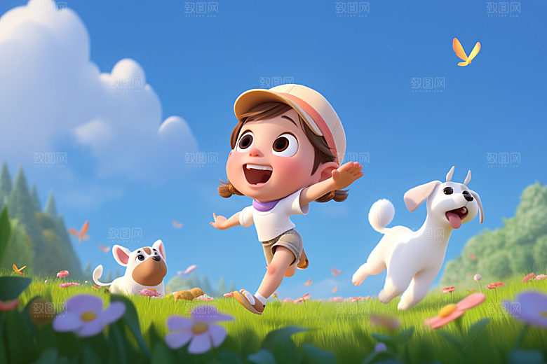 快乐儿童立体可爱模型