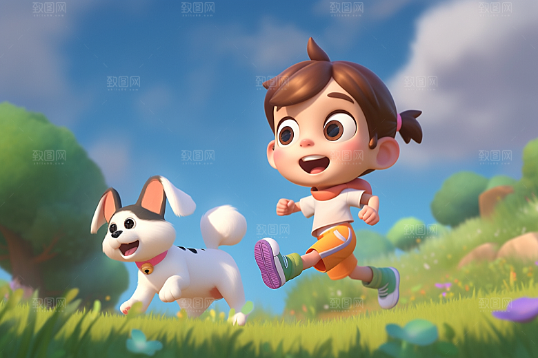 快乐儿童人物3D模型