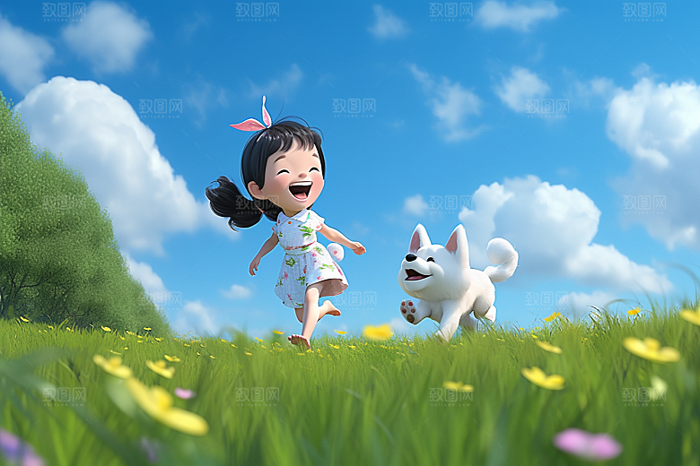 快乐儿童人物IP模型