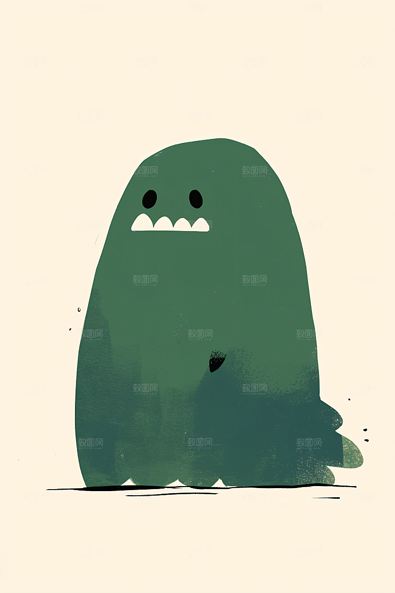 卡通小怪兽六一可爱插画