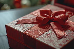 礼物盒平面包装浪漫摄影图