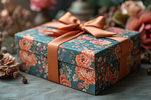 礼物盒浪漫包装盒摄影图