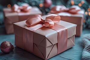 礼物盒浪漫平面包装摄影图