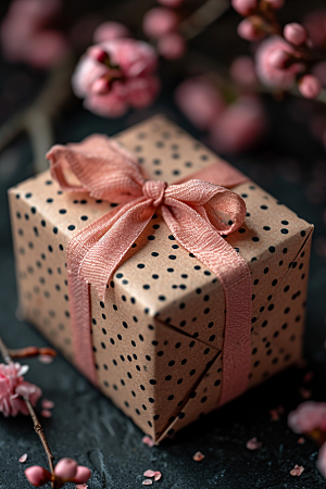 礼物盒平面包装浪漫摄影图