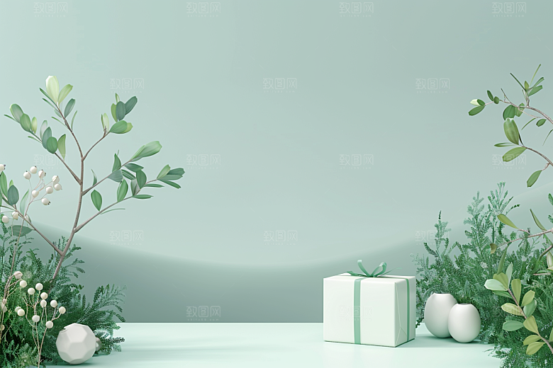 礼物盒惊喜立体电商背景