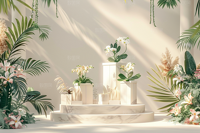 礼物盒C4D惊喜电商背景