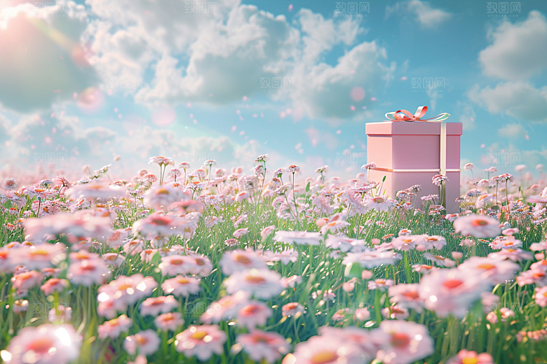 礼物盒C4D赠礼电商背景