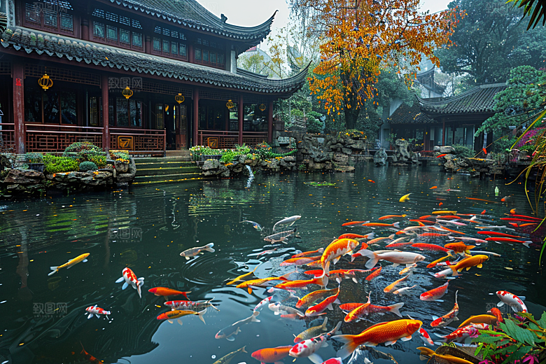 锦鲤生态祈福素材