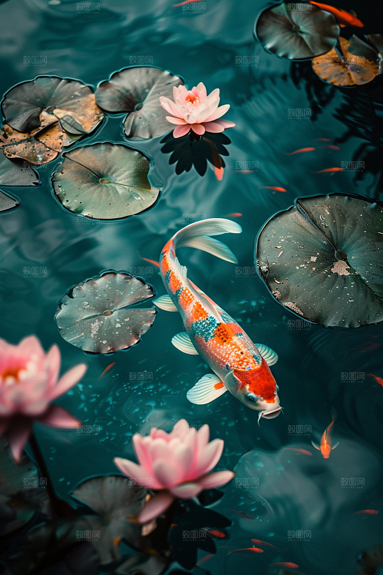 锦鲤生态祈福素材