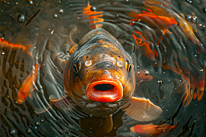 锦鲤生态游水素材