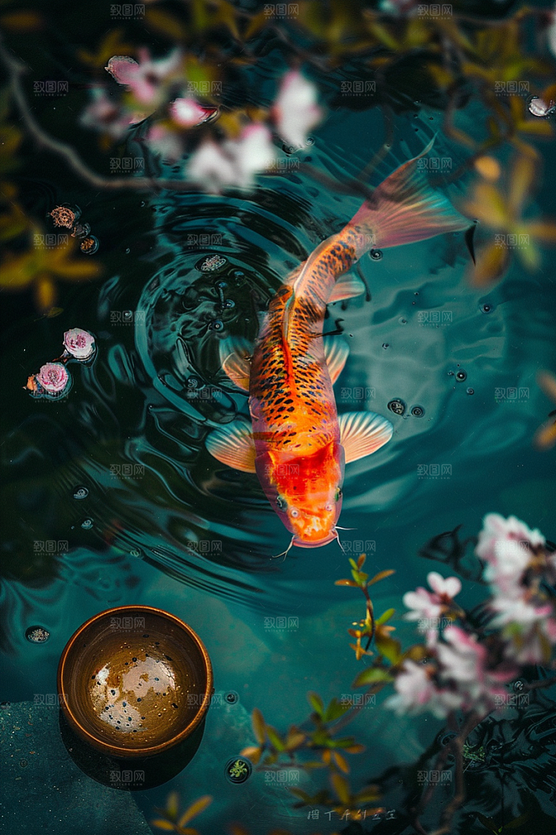 锦鲤生态幸运素材