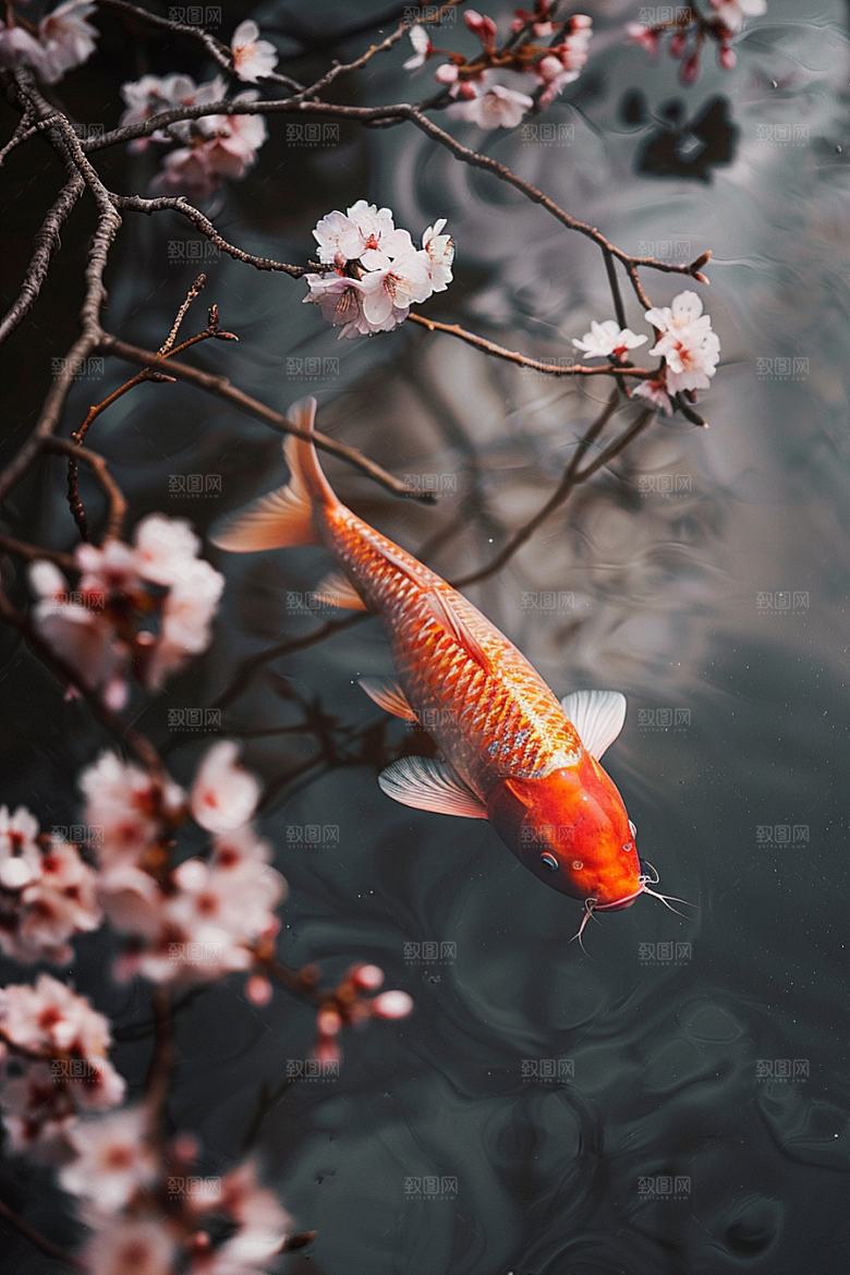 锦鲤自然中式素材