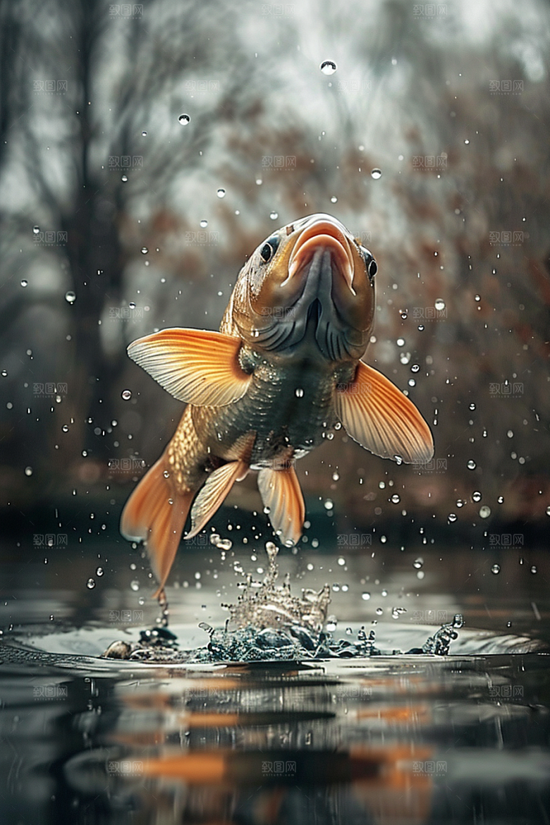 锦鲤自然游水素材
