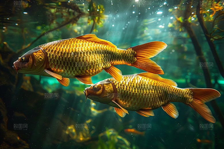 锦鲤生态中国风素材