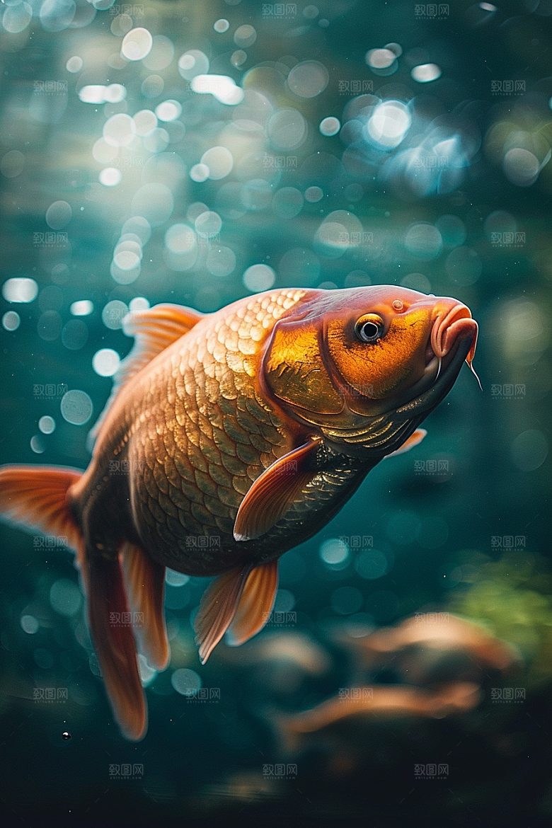 锦鲤游水高清素材