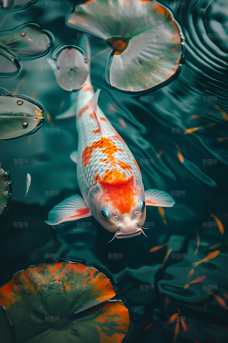 锦鲤祝福游水素材