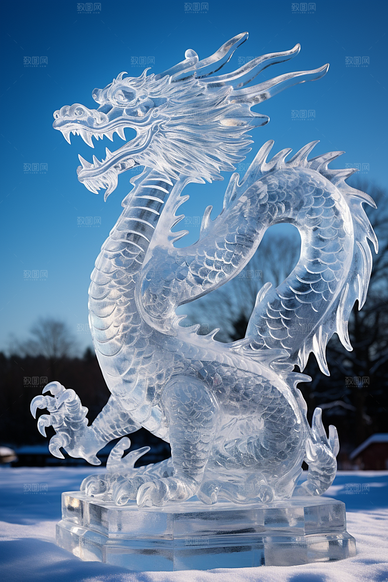 龙年冰雕冰雪大世界东北摄影图