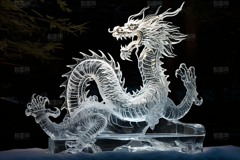 龙年冰雕高清旅游摄影图