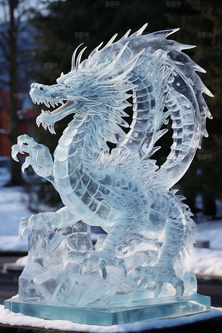 龙年冰雕冰雪大世界高清摄影图