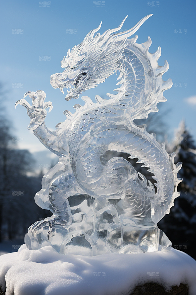 龙年冰雕冰雪大世界旅游摄影图