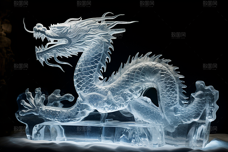 龙年冰雕冰雪大世界哈尔滨摄影图