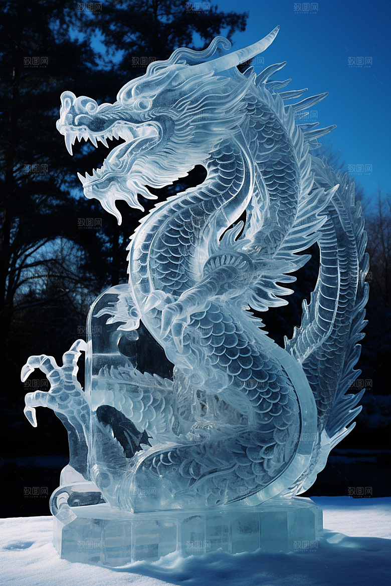 龙年冰雕冰雪大世界旅游摄影图