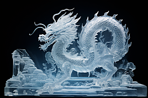 龙年冰雕冰雪大世界冰雪雕塑摄影图