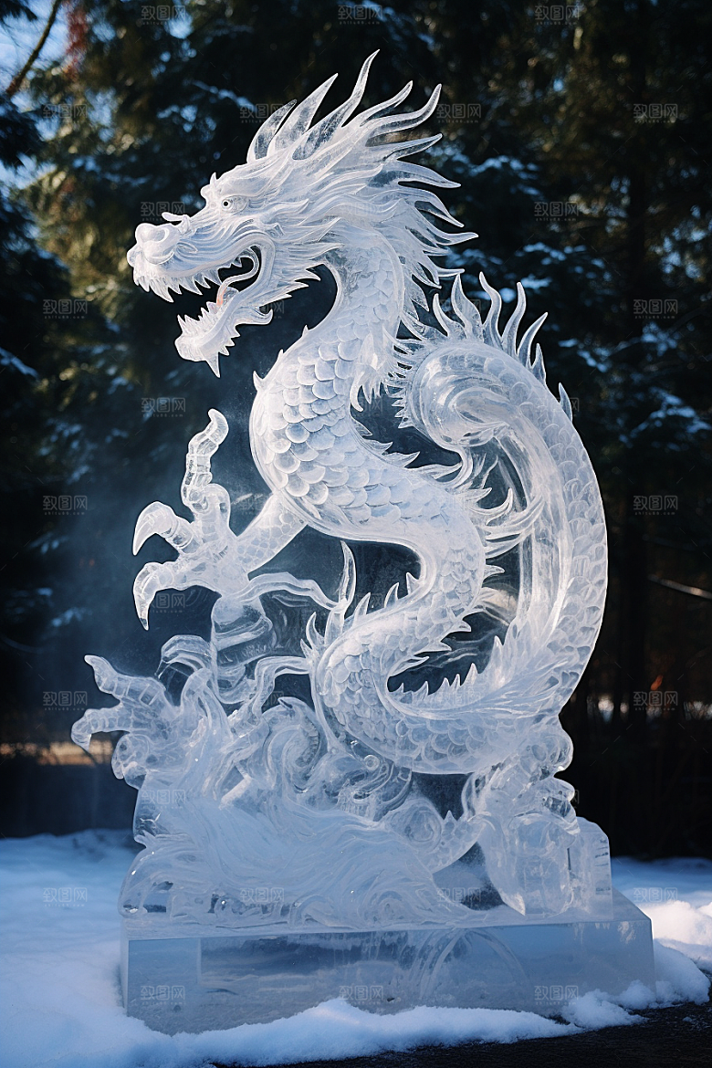 龙年冰雕冰雪大世界高清摄影图
