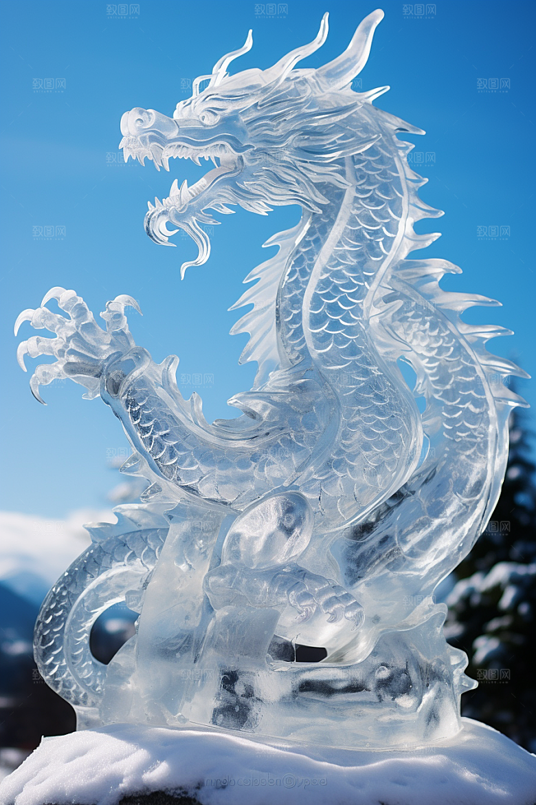 龙年冰雕高清旅游摄影图