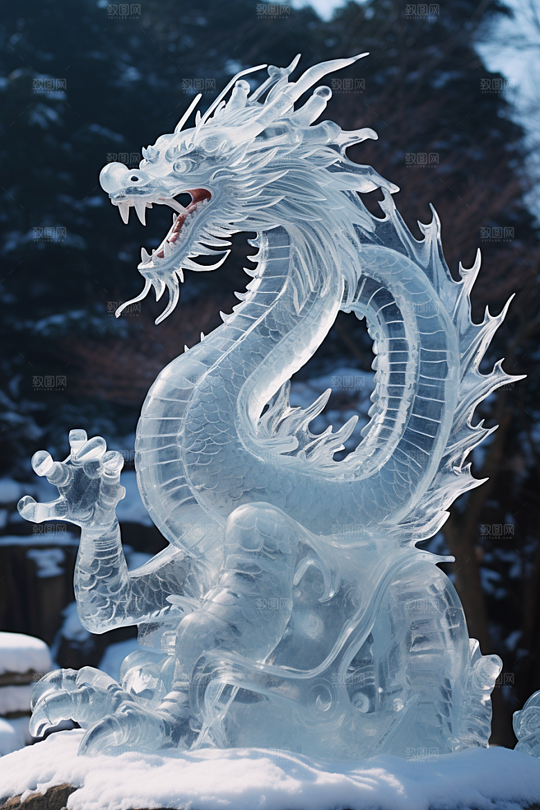 龙年冰雕冰雪大世界旅游摄影图