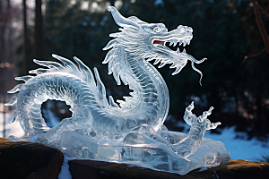 龙年冰雕东北旅游摄影图