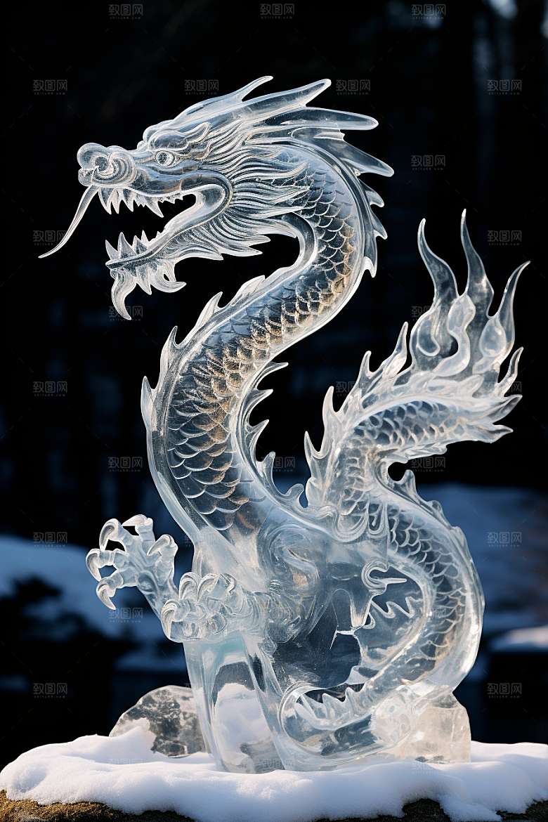 龙年冰雕冰雪大世界旅游摄影图