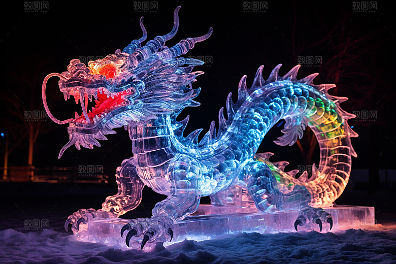 龙年冰雕冰雪大世界东北摄影图