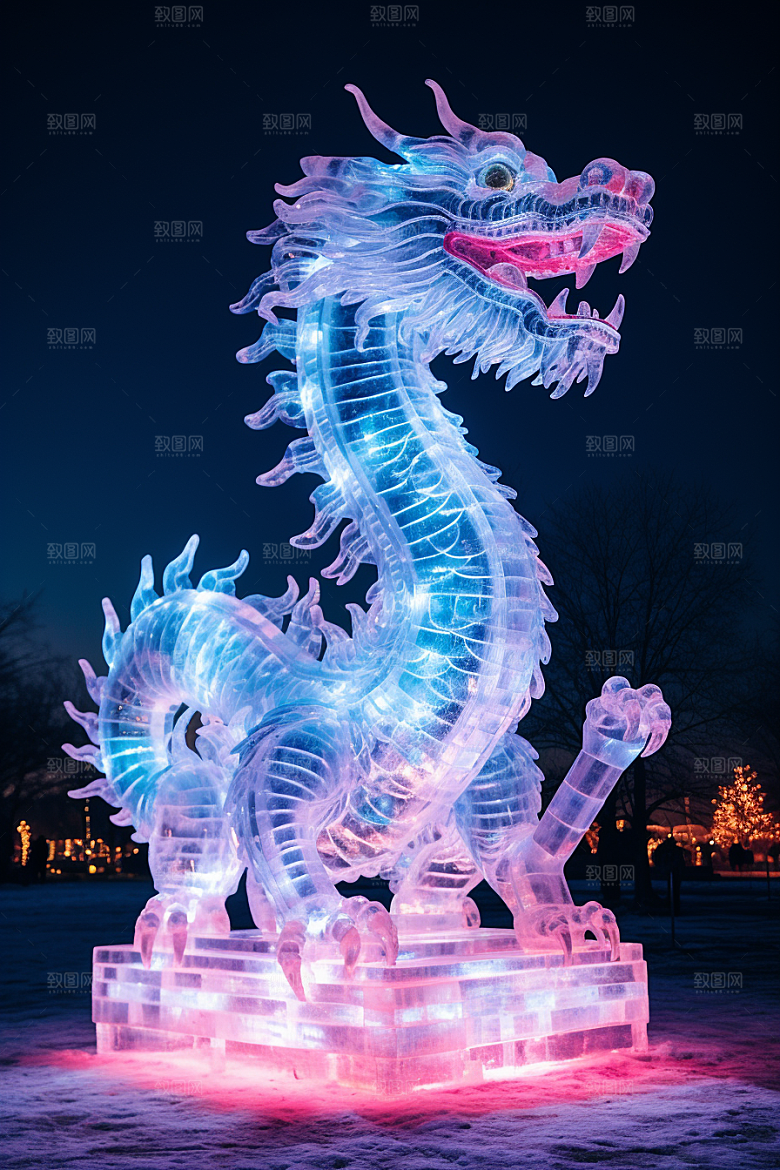 龙年冰雕冰雪大世界哈尔滨摄影图