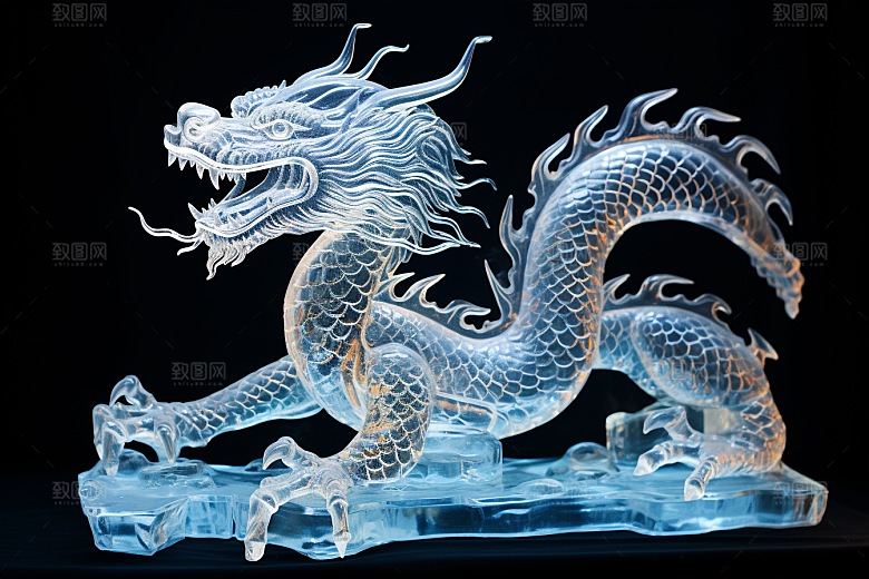 龙年冰雕东北哈尔滨摄影图