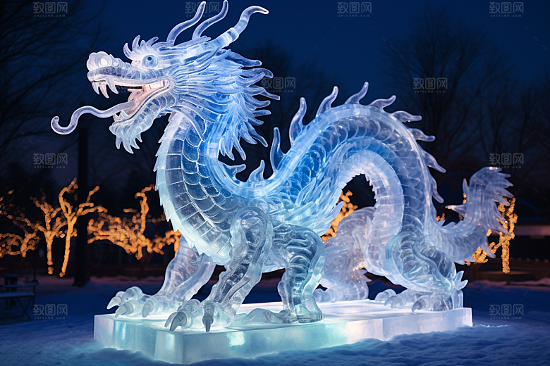 龙年冰雕旅游哈尔滨摄影图