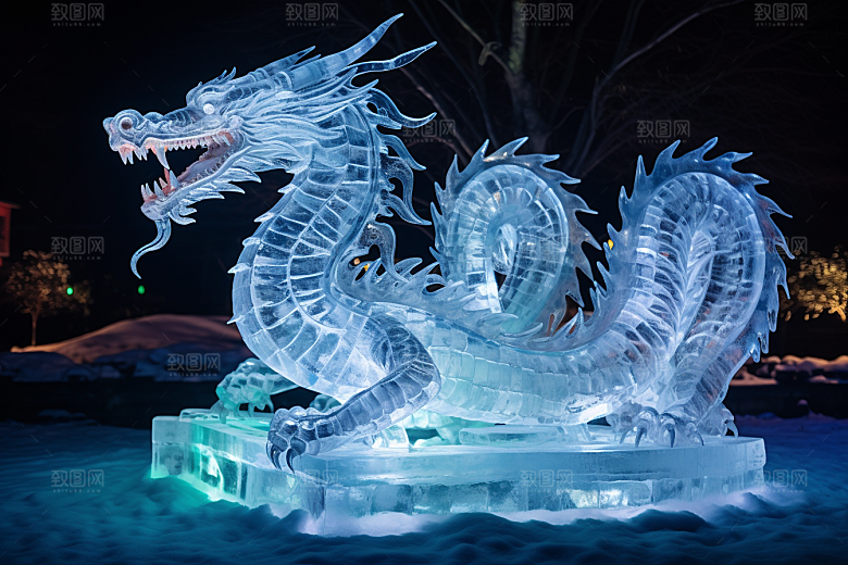龙年冰雕冰雪大世界旅游摄影图