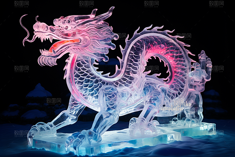 龙年冰雕冰雪大世界旅游摄影图