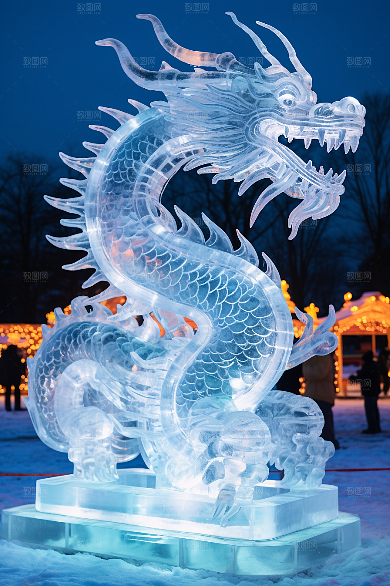 龙年冰雕冰雪大世界哈尔滨摄影图