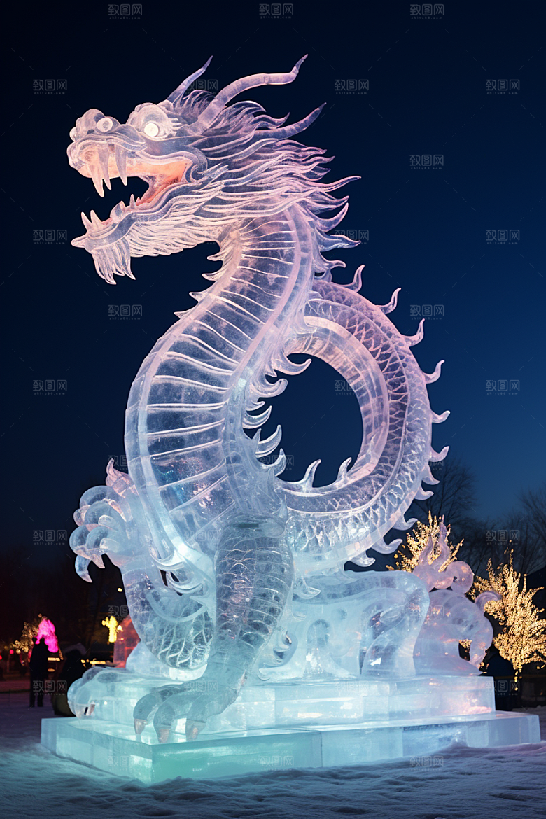 龙年冰雕东北哈尔滨摄影图