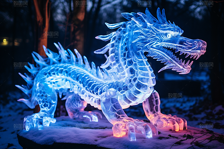 龙年冰雕冰雪大世界哈尔滨摄影图