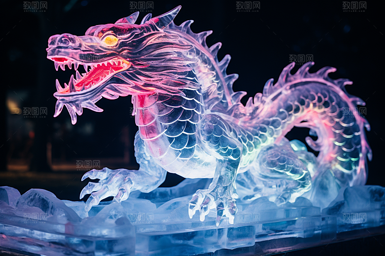 龙年冰雕冰雪大世界东北摄影图