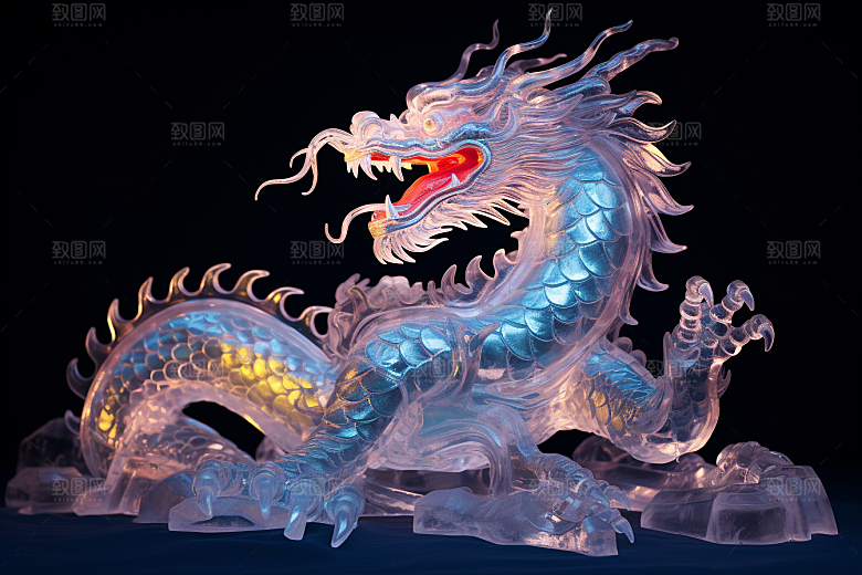 龙年冰雕冰雪大世界东北摄影图
