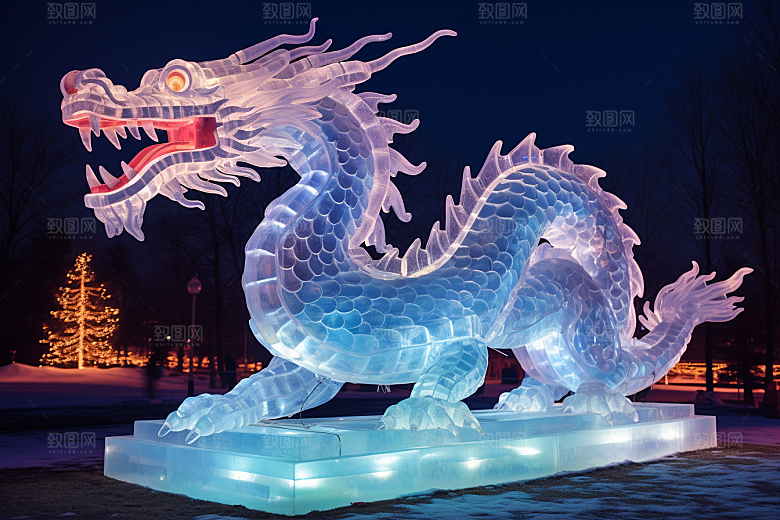龙年冰雕冰雪大世界东北摄影图