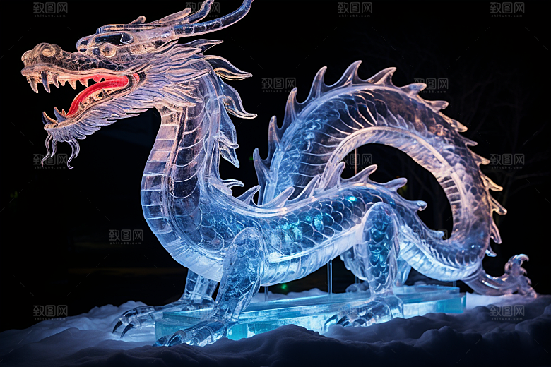 龙年冰雕冰雪大世界哈尔滨摄影图