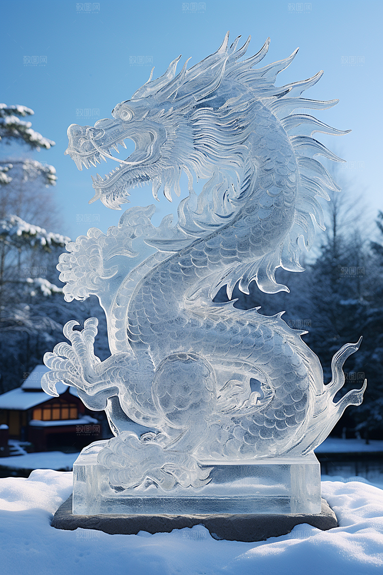 龙年冰雕高清旅游摄影图