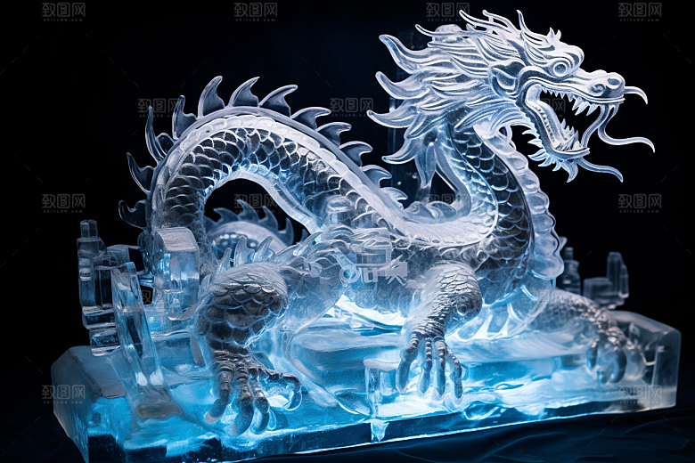 龙年冰雕旅游冰雪大世界摄影图
