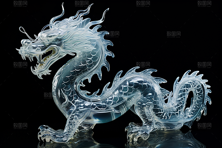 龙年冰雕冰雪雕塑艺术冰雕摄影图