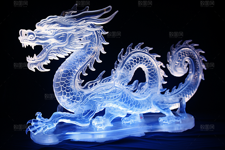 龙年冰雕哈尔滨旅游摄影图
