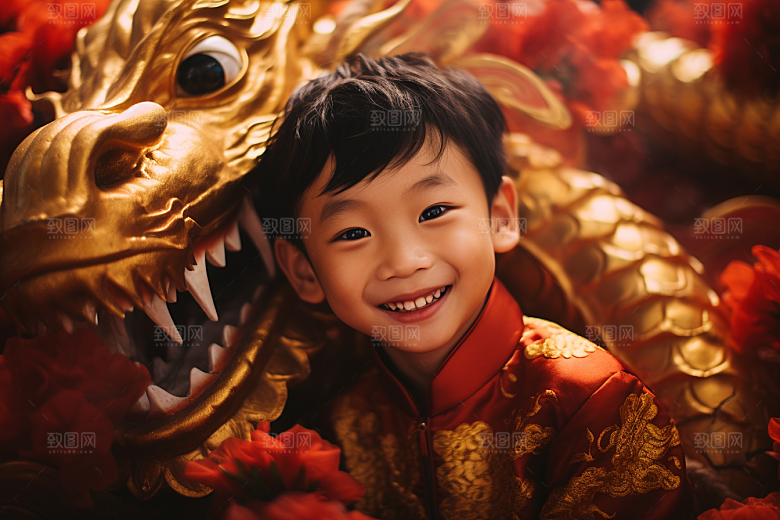 龙年儿童肖像高清摄影图